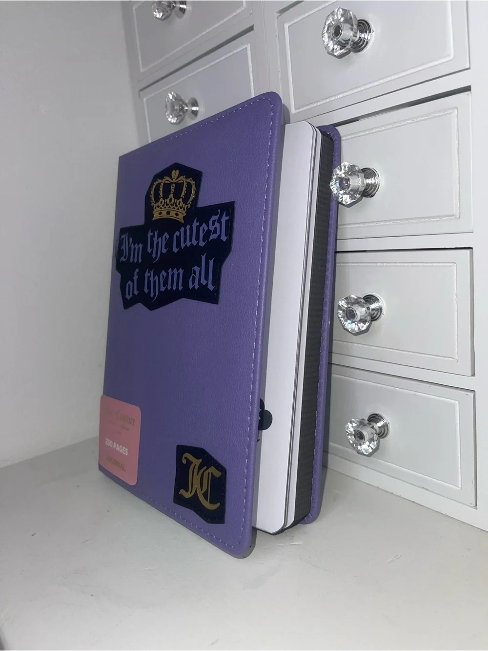 NWT Juicy Couture Purple Faux Leather Notebook with Gold Logo